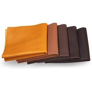 Leather Scraps - Pieces of Leather in Brown Ideal for Craft Works, Extra Large,